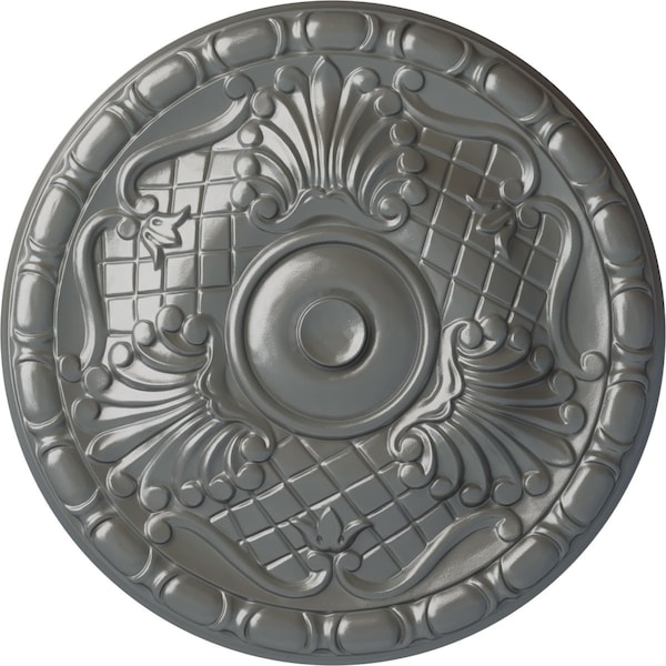 Ekena Millwork Amelia Ceiling Medallion (Fits Canopies up to 4 1/8"), Hand-Painted Silver, 15 3/4"OD x 5/8"P CM16AMSLS - main